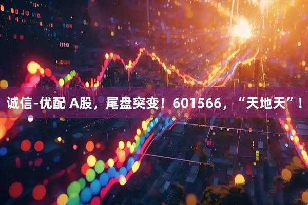 诚信-优配 A股，尾盘突变！601566，“天地天”！